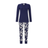 Ringella Damespyjama 4-knoop Lange Mouw Blauw