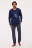 Woody Herenpyjama Chill Blauw
