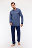 Woody Herenpyjama Blauw Streep