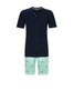 Ringella 5241320 Herenpyjama Korte Mouw 2-knoop Blauw