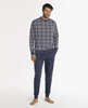 Punto Blanco 34761 Herenpyjama LM  Ronde Hals Blauw Geruit
