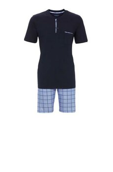 Ringella 6241316 Herenpyjama 2-knoop Korte Mouw Blauw