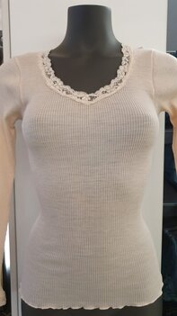 Fraly Dames Hemd Korte Mouw Met Kant Quarzo