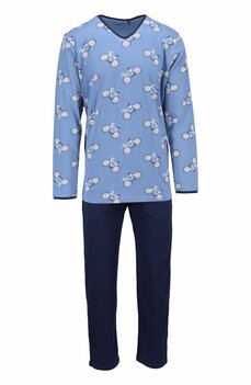 Ringella 6541201 Herenpyjama Lange Mouw Fiets Blauw