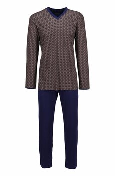 Ringella 6541208 Herenpyjama Lange Mouw Bruin