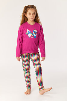 Woody Kids Meisjespyjama Schaap Fuchsia