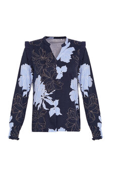 Lordsxlilies Pyjama LM V-hals Bloem Blauw