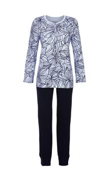 Ringella 5511246 DamesPyjama LM Halve Knoop Blauw