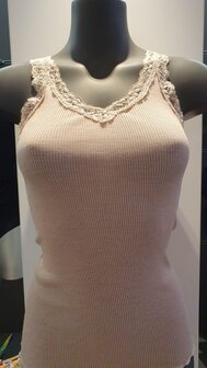 Fraly Dames Hemd Brede Bretel Met Kant Mandorla