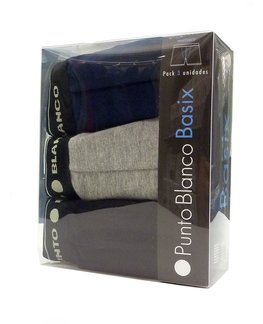Punto Blanco Short Basix 3-Pack Zw-Gr-Bl