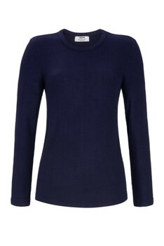 Solo Per Me Damespyjama Ronde Hals Lange Mouw Blauw Effen