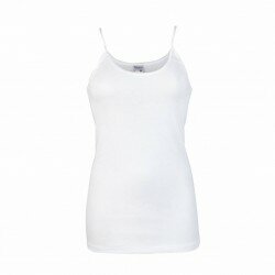 Dulcia Cotton Dames Hemd Fijne Bretel Wit