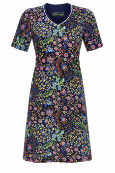 Ringella Dameskleed Korte Mouw Bloem Blauw