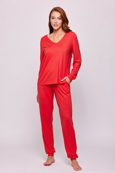 Lordsxlilies Pyjama LM V-Hals Rood