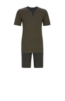 Ringella 4241312 Herenpyjama Korte Mouw 2-knoop Donkergrijs