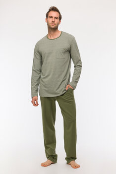 Woody Herenpyjama LM Groen Streep