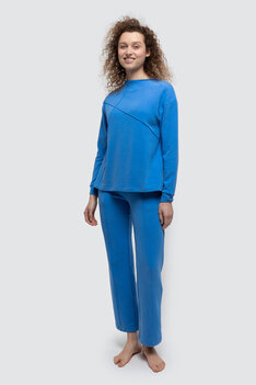 Lordsxlilies 242-51-THQ-K/877 Pyjama LM Ronde Hals Blauw