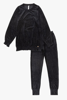 Lordsxlilies 242-52-tpl-v/197 Pyjama LM Ronde Hals Zwart