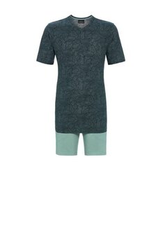 Ringella 5241312 Herenpyjama Korte Mouw V-Hals Groen