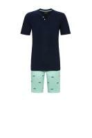 Ringella 5241320 Herenpyjama Korte Mouw 2-knoop Blauw
