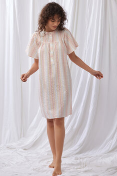 Lordsxlilies Slaapkleed KM Ronde Hals Pastelstreep