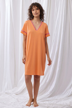 Lordsxlilies Slaapkleed KM V-Hals Zacht Oranje