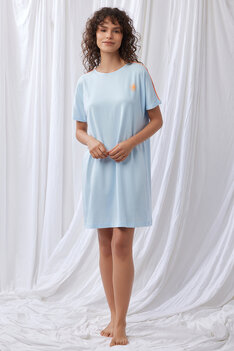 Lordsxlilies Slaapkleed KM Ronde Hals Licht Blauw