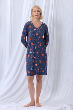 Lordsxlilies 252-50-xdd-z/988 Slaapkleed V-hals Print